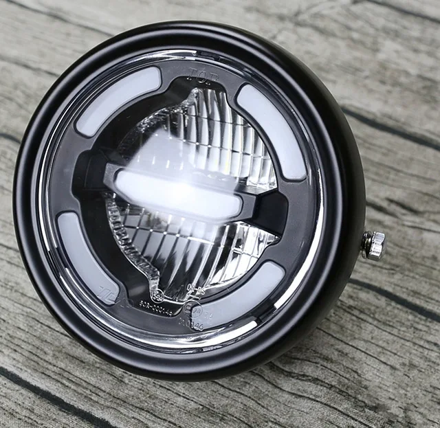 16.5CM Cafe Racer LED Motorcycle Headlamp lower beam Refit Day time light Distance light farol faros foco led phare moto
16.5CM Cafe Racer LED Motorcycle Headlamp lower beam Refit Day time light Distance light farol faros foco led phare moto