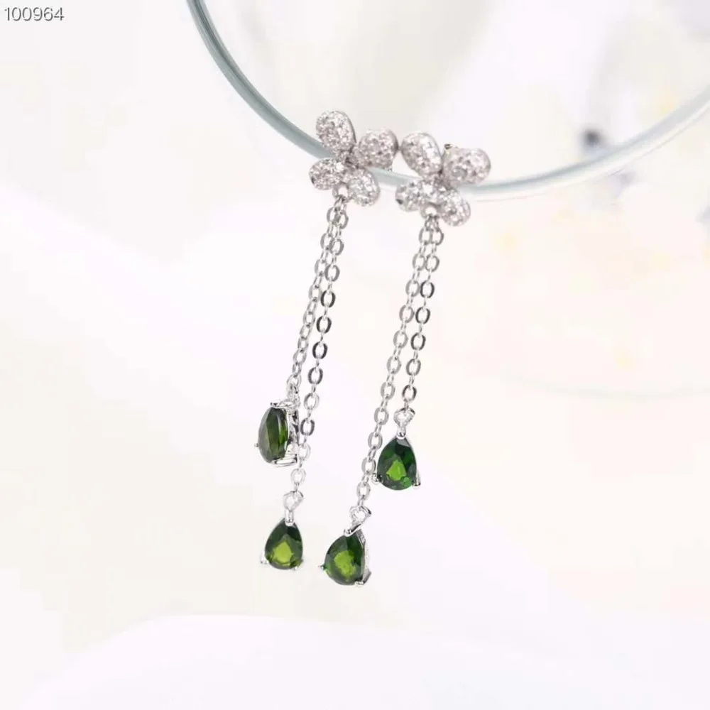 Diopside Earrings Jewelry 925 Sterling Silver Simple Elegant Russian Diopside Earrings Design Women Green Gift Exquisite Leaf
Diopside Earrings Jewelry 925 Sterling Silver Simple Elegant Russian Diopside Earrings Design Women Green Gift Exquisite Leaf