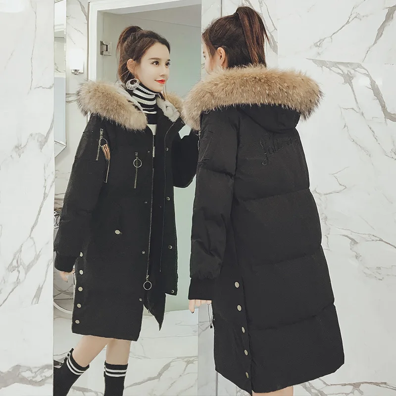 AYUNSUE/зимнее пальто для женщин теплый толстый пуховик из хлопка парки с меховым