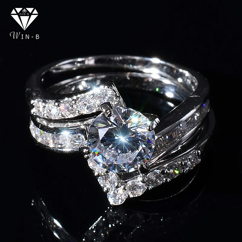 WIN-B 2PCS Classical Luxury AAA Cubic Zirconia Crystal Wedding Rings Women Gold Lovers Ring Jewelry anillos mujer bague
WIN-B 2PCS Classical Luxury AAA Cubic Zirconia Crystal Wedding Rings Women Gold Lovers Ring Jewelry anillos mujer bague