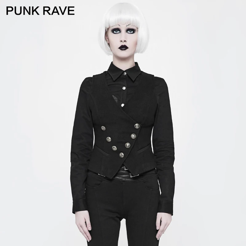 PUNKRAVE Women Punk Rock Retro Army Uniform Woolen Waistcoat Gothic Style Bronze Button Black Female Vest Formal Party Waistcoat
PUNKRAVE Women Punk Rock Retro Army Uniform Woolen Waistcoat Gothic Style Bronze Button Black Female Vest Formal Party Waistcoat