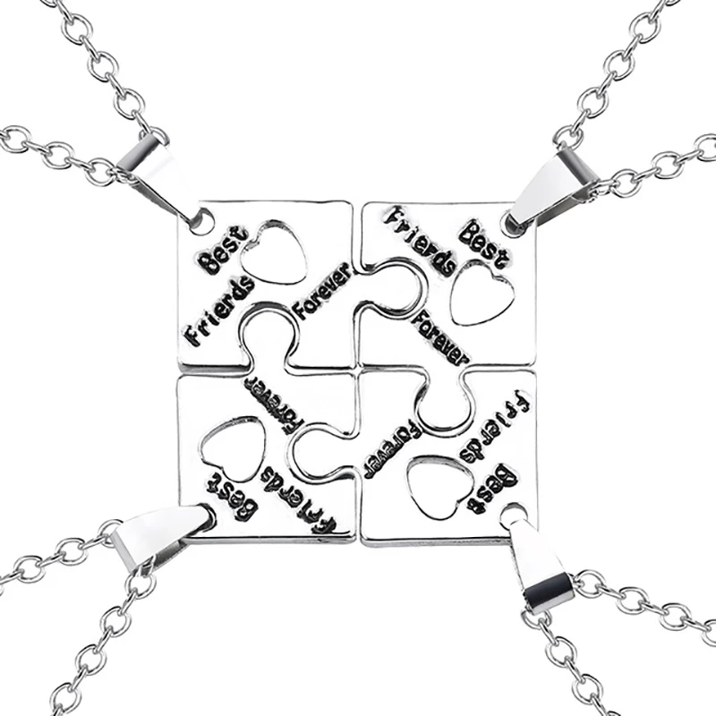 Good Friend Necklace Female 4 Pieces / Set Puzzle Letter Pattern Pendant Can Be Customized Zinc Alloy BFF Necklace Jewelry Gift
Good Friend Necklace Female 4 Pieces / Set Puzzle Letter Pattern Pendant Can Be Customized Zinc Alloy BFF Necklace Jewelry Gift