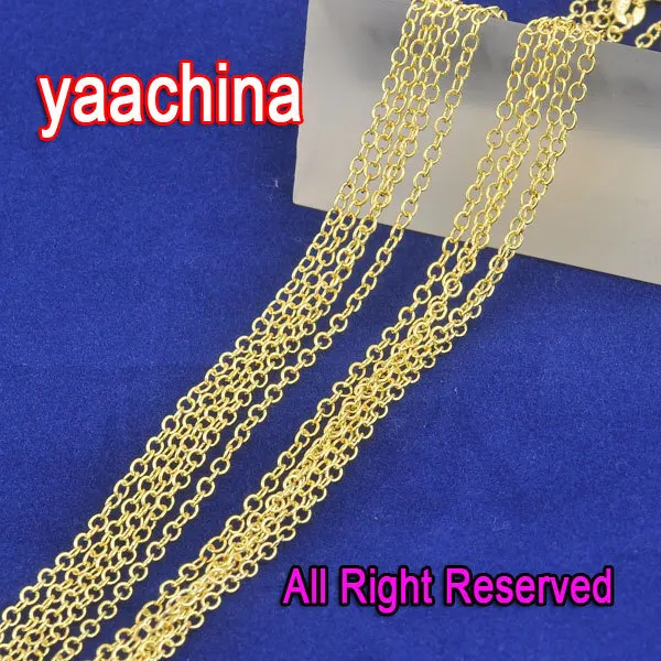 

18 INCHES Fashion Yellow Gold Filled Chains Necklaces ROLO Word "O" Chain Necklace 1.3MM For Pendant New Accessories