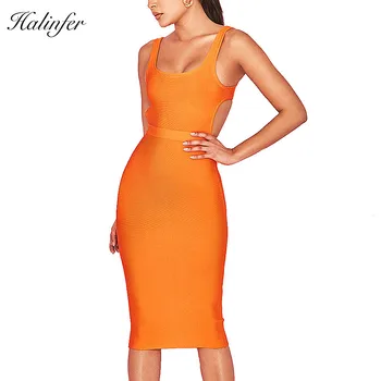 Halinfer 2018 New summer women dress sexy bodycon strapless hollow out bandage dress chic evening party orange dresses vestidos
Halinfer 2018 New summer women dress sexy bodycon strapless hollow out bandage dress chic evening party orange dresses vestidos