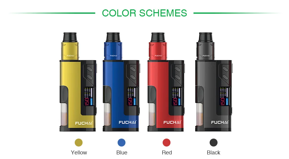 Original Fuchai Squonk 213 150W 21700 VW Kit with Fuchai RDA Maximum Output 150W with 0.96 Inch TFT Color Screen No Battery Vape