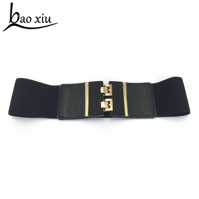 Women sleek belt female wide elastic metal buckle decoration rubber webbing Leisure black lady belt waist belt for a woman
Women sleek belt female wide elastic metal buckle decoration rubber webbing Leisure black lady belt waist belt for a woman