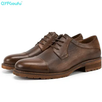 QYFCIOUFU Autumn New Genuine Leather Men Formal Shoe High Quality Vintage Round Toe Wedding Party Dress Shoe Footwear Men's Flat
QYFCIOUFU Autumn New Genuine Leather Men Formal Shoe High Quality Vintage Round Toe Wedding Party Dress Shoe Footwear Men's Flat