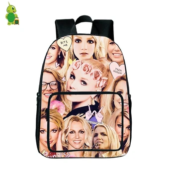 

Britney Spears Overlay Backpack Boys Girls School Bags Occident Style Daily Backpack for Teenagers Students Travel Backpacks