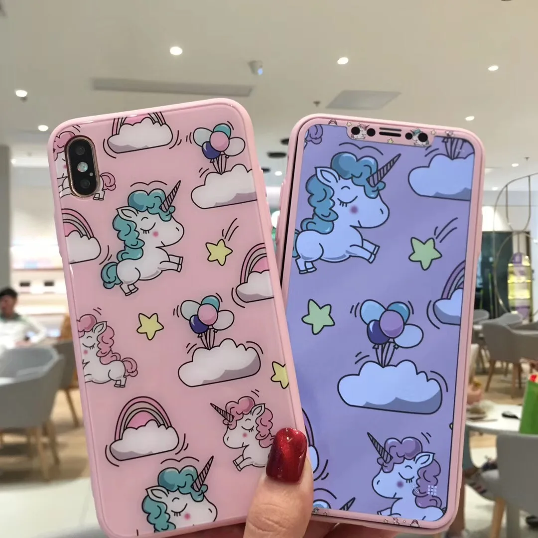 Cute Unicorn Pattern Glass Phone Case+Screen Protector for iPhone 6 S 7 8 Plus XR XS Max Tempered Glass 3D Full Cover Protection
Cute Unicorn Pattern Glass Phone Case+Screen Protector for iPhone 6 S 7 8 Plus XR XS Max Tempered Glass 3D Full Cover Protection