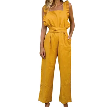 2019 Summer Sleeveless Women's Jumpsuits Square Neck Fashion Thin Section Rompers Sexy Backless Bow Casual Office Solid Jumpsuit 
2019 Summer Sleeveless Women's Jumpsuits Square Neck Fashion Thin Section Rompers Sexy Backless Bow Casual Office Solid Jumpsuit