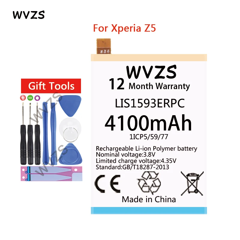 Wvzs 4100 мА/ч замена Батарея LIS1593ERPC для sony Xperia Z5 E6603 E6653 E6633 E6683 E6883 | Мобильные телефоны