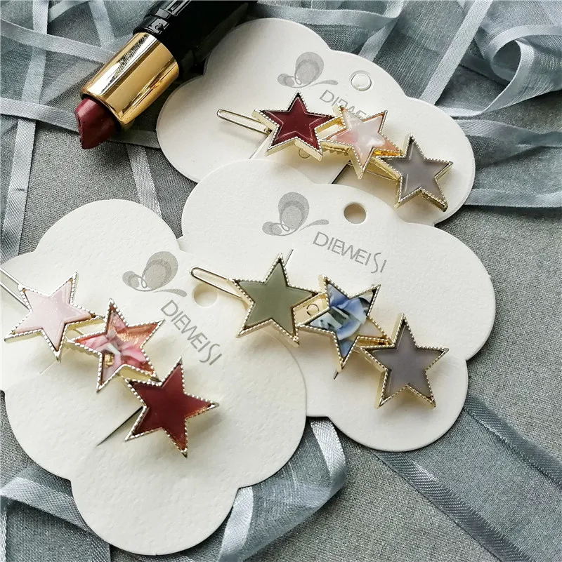 Temperament Side Hair Clip Acetic Acid Five-pointed Star Clips Bangs Clip Broken Sweet Wild Hairpin Hair Styling Accessories
Temperament Side Hair Clip Acetic Acid Five-pointed Star Clips Bangs Clip Broken Sweet Wild Hairpin Hair Styling Accessories