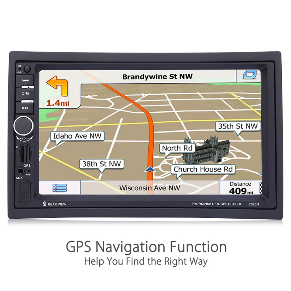 7020G 2 Din Auto Car Multimedia Player GPS Navigation 7'' HD Touch Screen MP3 MP5 Audio Stereo Radio Bluetooth FM USB
7020G 2 Din Auto Car Multimedia Player GPS Navigation 7'' HD Touch Screen MP3 MP5 Audio Stereo Radio Bluetooth FM USB