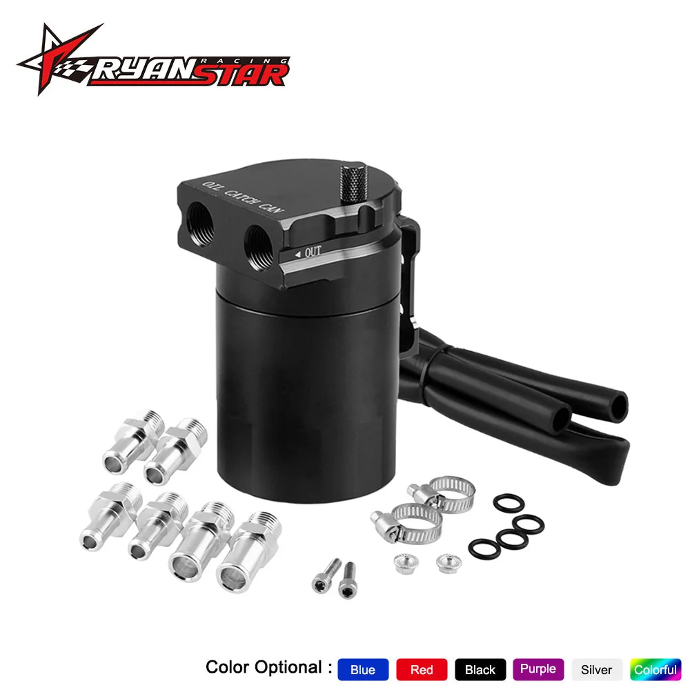 Oil Catch Can Reservoir Tank Universal Baffled Aluminum with 9mm &15mm Fittings Oil Dipstick Black OCC024
Oil Catch Can Reservoir Tank Universal Baffled Aluminum with 9mm &15mm Fittings Oil Dipstick Black OCC024