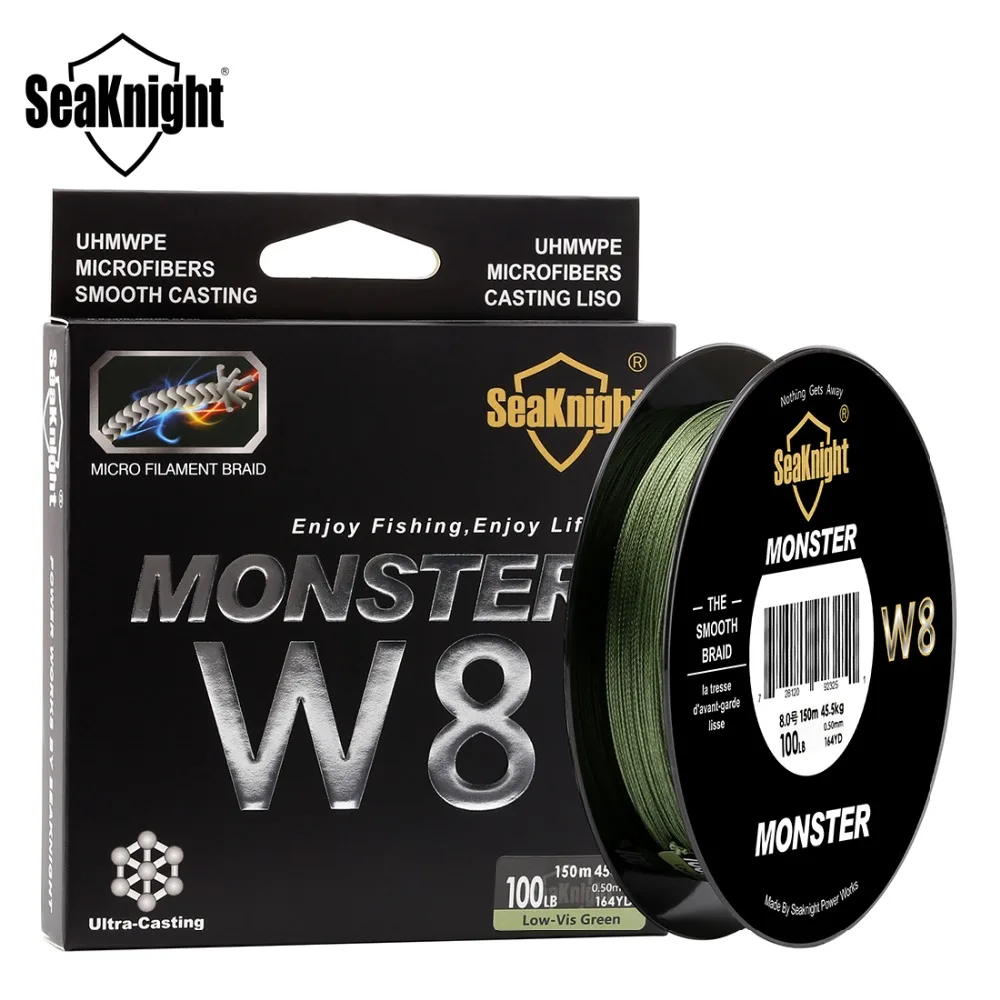 SeaKnight MONSTER W8 150M Braided Fishing Line 8 Weaves 20-100LB PE Strong Multifilament Wide Angle Technology Sea Fishing Line
SeaKnight MONSTER W8 150M Braided Fishing Line 8 Weaves 20-100LB PE Strong Multifilament Wide Angle Technology Sea Fishing Line