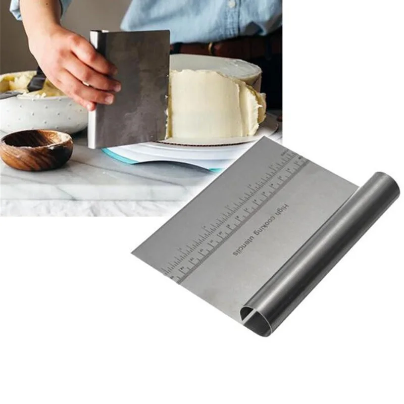 1pc Stainless Steel Pizza Dough Scraper Cutter Baking Pastry Spatulas Fondant Cake Decoration Tools Kitchen Accessories 
1pc Stainless Steel Pizza Dough Scraper Cutter Baking Pastry Spatulas Fondant Cake Decoration Tools Kitchen Accessories