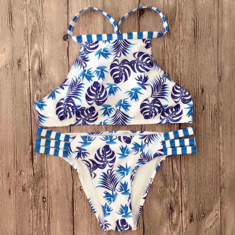 TDFunlive 2018 Sexy High Neck Bikini Swimwear Women Swimsuit Brazilian Bikini Set leaf Print Halter Top Beach wear Bathing Suit
TDFunlive 2018 Sexy High Neck Bikini Swimwear Women Swimsuit Brazilian Bikini Set leaf Print Halter Top Beach wear Bathing Suit