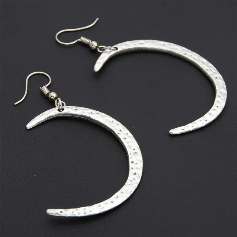 

1pair(2pcs) Tibetan Silver Crescent Dangle Drop Earrings Simple Style Handmade DIY Jewelry For Women E1973
