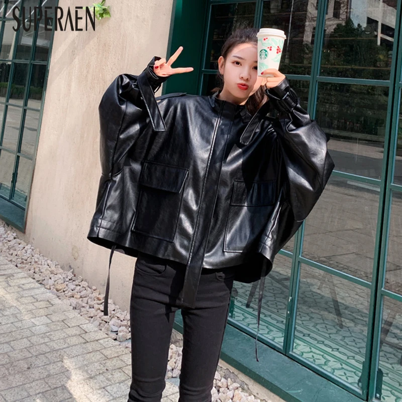 SuperAen 2019 Spring and Autumn Casual Leather Jacket Wild Casual Fashion Ladies Jacket Stand Collar Solid Color Women Clothing
SuperAen 2019 Spring and Autumn Casual Leather Jacket Wild Casual Fashion Ladies Jacket Stand Collar Solid Color Women Clothing