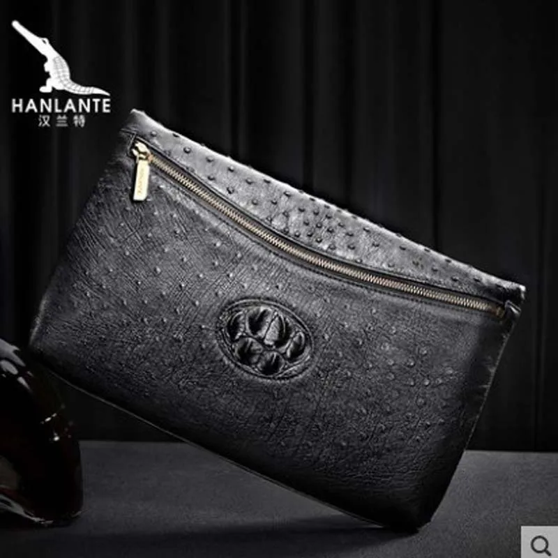 hanlante Man's handbag ostrich skin and crocodile skin holding envelope for leisure Cross section Man's clutch bag
hanlante Man's handbag ostrich skin and crocodile skin holding envelope for leisure Cross section Man's clutch bag