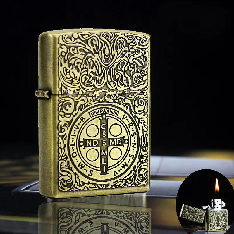 Grinding Weel Lighter Metal Kerosene Oil Lighter Gasoline Windproof Refillable Cigarette Accessories Retro Men Gadgets Lighters
Grinding Weel Lighter Metal Kerosene Oil Lighter Gasoline Windproof Refillable Cigarette Accessories Retro Men Gadgets Lighters