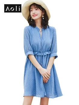 AOLI Women Summer Dress Vintage Blue Korean V-neck Dress Sexy Beach Boho Ruffle Chiffon Plus size Woman Clothes DLQ911002
AOLI Women Summer Dress Vintage Blue Korean V-neck Dress Sexy Beach Boho Ruffle Chiffon Plus size Woman Clothes DLQ911002