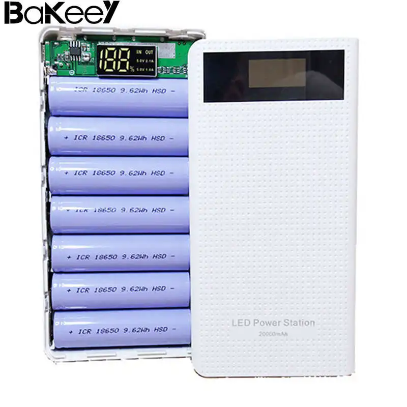Bakeey Type C 7x18650 DIY Power Bank Box Kit Dual USB DIY Battery Charging Case Fast charger Cover for Samsung Xiaomi 8 huawei
Bakeey Type C 7x18650 DIY Power Bank Box Kit Dual USB DIY Battery Charging Case Fast charger Cover for Samsung Xiaomi 8 huawei