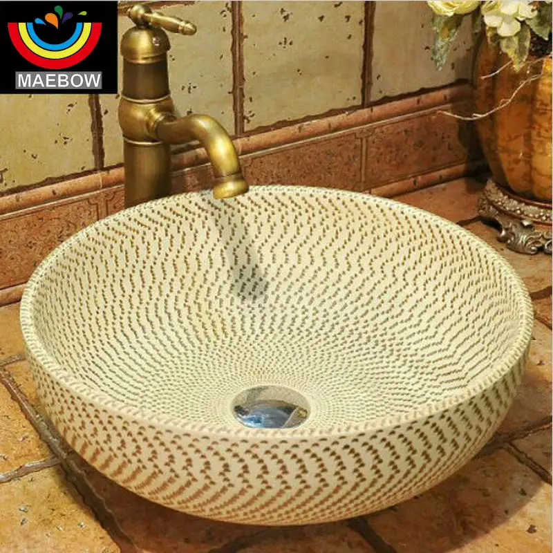 Modern Brief Style Moire Artistic Engraving Round Bowl Sink Countertop Bathroom Sinks Wash Basin
Modern Brief Style Moire Artistic Engraving Round Bowl Sink Countertop Bathroom Sinks Wash Basin