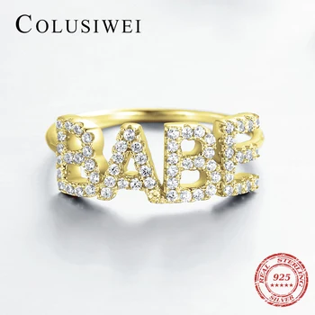 Colusiwei Hot Sale925 Sterling Silver Fashion Letter BABE Rings Luxury Rose Gold Color Ins Style For Women Wedding Party Jewelry
Colusiwei Hot Sale925 Sterling Silver Fashion Letter BABE Rings Luxury Rose Gold Color Ins Style For Women Wedding Party Jewelry