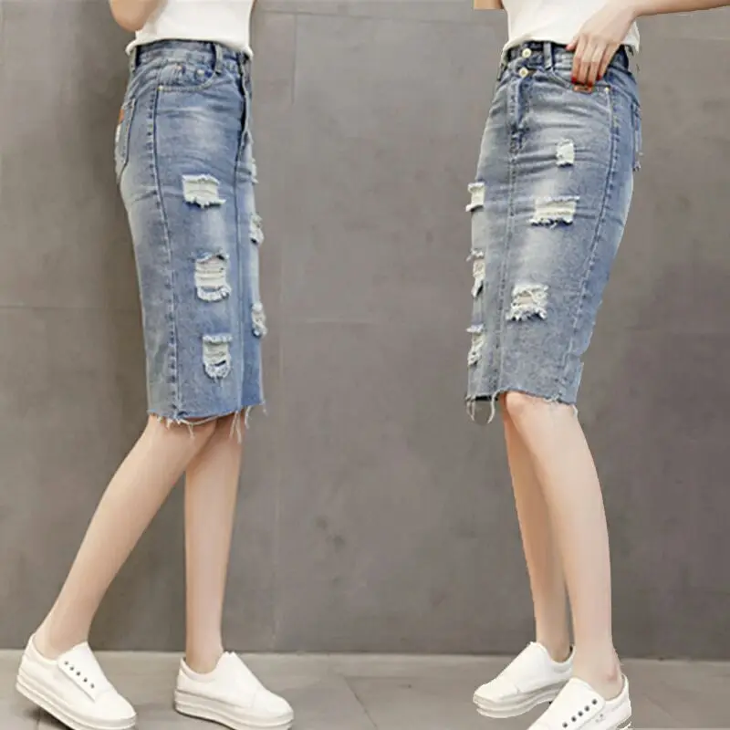 summer women clothing denim fabric destroy washed skirts split skirts high waist slim hole women skirts cowboy solid color
summer women clothing denim fabric destroy washed skirts split skirts high waist slim hole women skirts cowboy solid color