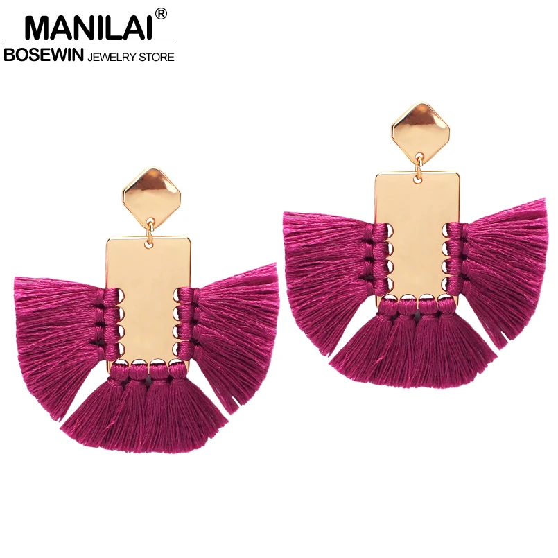MANILAI Bohemian Wide Tassel Earrings Women Geometric Bright Metal Fringed Dangle Big Statement Earrings Gold Color Jewelry
MANILAI Bohemian Wide Tassel Earrings Women Geometric Bright Metal Fringed Dangle Big Statement Earrings Gold Color Jewelry