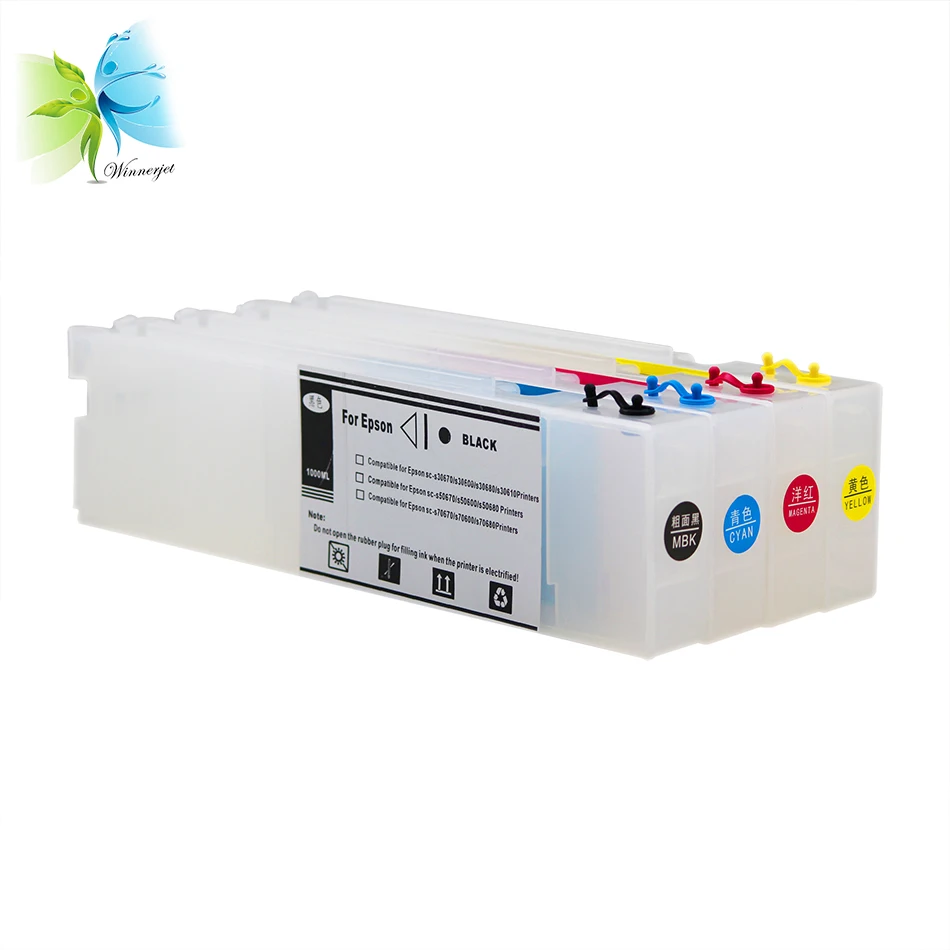 Winnerjet 700ML Empty Refillable Ink Cartridge for Epson S30600 S30670 S30610 Printers
Winnerjet 700ML Empty Refillable Ink Cartridge for Epson S30600 S30670 S30610 Printers
