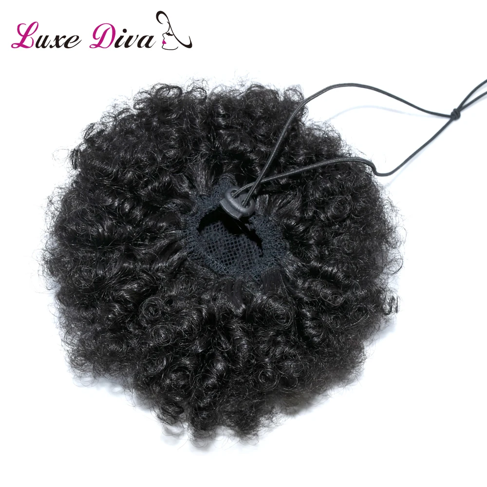 LUXE DIVA Puff Afro Short Kinky Curly Chignon Hair Bun Drawstring Ponytail Wrap Hairpiece Brazilian Remy Human Hair Extensions
LUXE DIVA Puff Afro Short Kinky Curly Chignon Hair Bun Drawstring Ponytail Wrap Hairpiece Brazilian Remy Human Hair Extensions