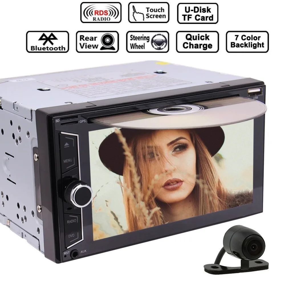 EinCar Double 2 Din Headunit No-GPS Car Stereo DVD CD Player+6.2"FM AM RDS Radio+USB AUX TF Card+Bluetooth Autoradio Rear Camera
EinCar Double 2 Din Headunit No-GPS Car Stereo DVD CD Player+6.2"FM AM RDS Radio+USB AUX TF Card+Bluetooth Autoradio Rear Camera