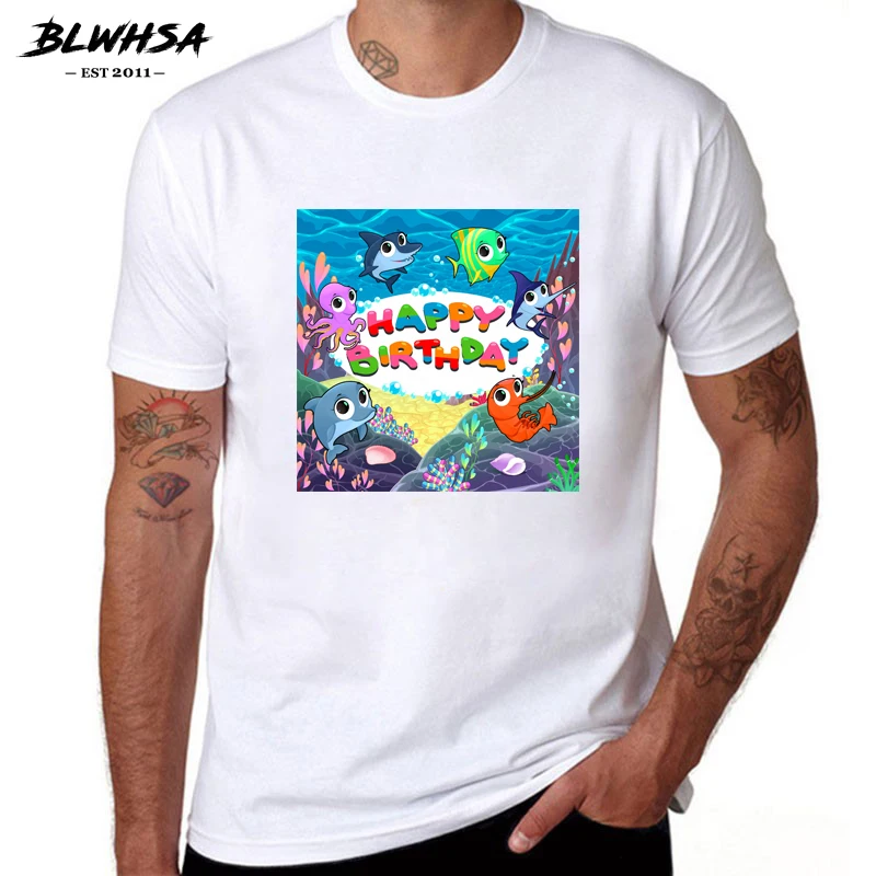 BLWHSA New Arrivals Men's T Shirt Printed Happy Birthday With Funny Fish Hip Hop Fashion Short Sleeves T-Shirs For Men
BLWHSA New Arrivals Men's T Shirt Printed Happy Birthday With Funny Fish Hip Hop Fashion Short Sleeves T-Shirs For Men