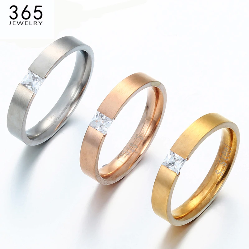 2017 New 4mm Stainless Steel Wedding Rings Never Fade Rose Gold Color CZ Stone Lovers Promise Jewelry Women
2017 New 4mm Stainless Steel Wedding Rings Never Fade Rose Gold Color CZ Stone Lovers Promise Jewelry Women