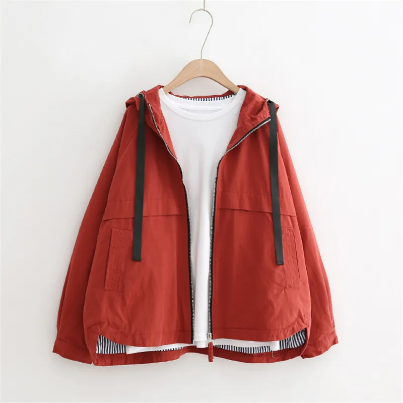 Spring Autumn Vintage Hooded Jacket Women Windbreaker Big size Short Coat Women Harajuku Loose Basic Coats Long Sleeve Outerwear
Spring Autumn Vintage Hooded Jacket Women Windbreaker Big size Short Coat Women Harajuku Loose Basic Coats Long Sleeve Outerwear
