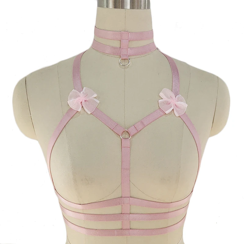 Original Design Pink Collar Bow Harness Bra Kawaii Open Chest Bondage Body Cage Pastel Gothic Body Harness Belt
Original Design Pink Collar Bow Harness Bra Kawaii Open Chest Bondage Body Cage Pastel Gothic Body Harness Belt