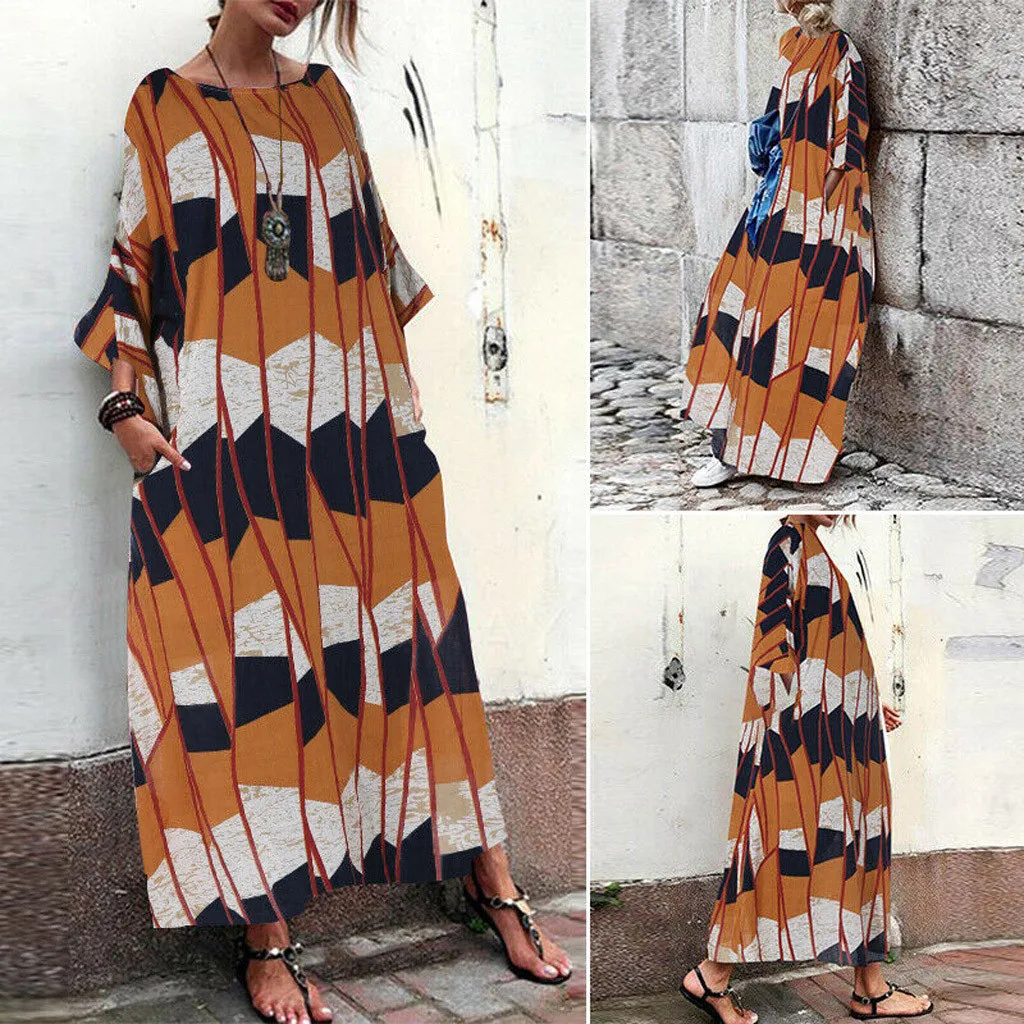 Summer Women Dress 2019 Vintage Bohemian Women Casual Plus Size Print Splice Kaftan Fashion Loose Linen Long Maxi Dress S-5XL
Summer Women Dress 2019 Vintage Bohemian Women Casual Plus Size Print Splice Kaftan Fashion Loose Linen Long Maxi Dress S-5XL