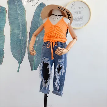 Summer girls vest baby strap top kids sleeveless tee shirt children streetwear solid knitted striped drawstring 2 to 7 yrs
Summer girls vest baby strap top kids sleeveless tee shirt children streetwear solid knitted striped drawstring 2 to 7 yrs