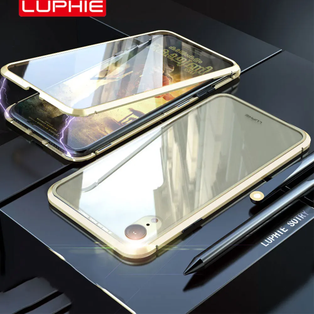 Магнитный чехол Luphie для iPhone XS Max XR 8 7 Plus с полной защитой 360 градусов передней и