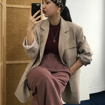 Office Ladies Suit Coat 2019 Autumn Loose Jacket Women blazers high quality Fashion Single Breasted Women Blazer Full Sleeve
Office Ladies Suit Coat 2019 Autumn Loose Jacket Women blazers high quality Fashion Single Breasted Women Blazer Full Sleeve