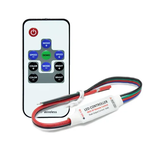R108-F DC5-24V 144-288W 3channels*4A mini wireless rgb led controller+RF remote with black and red line for led RGB strip lights
R108-F DC5-24V 144-288W 3channels*4A mini wireless rgb led controller+RF remote with black and red line for led RGB strip lights