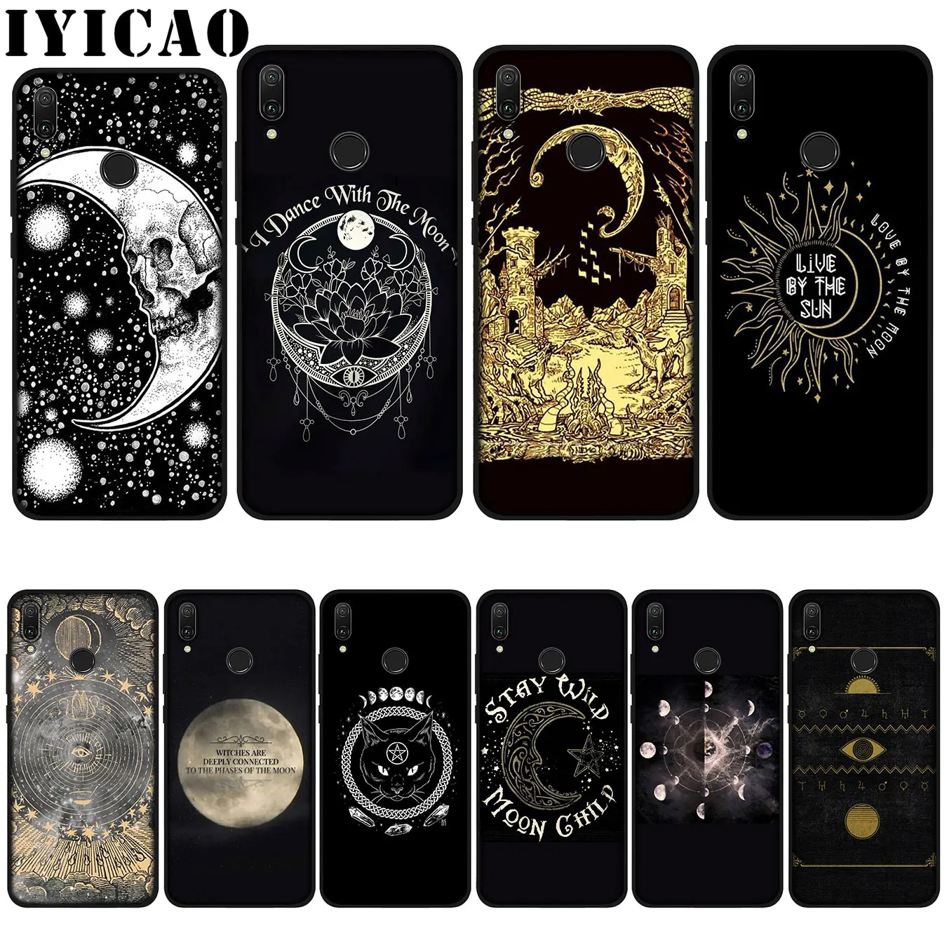 Мягкий чехол IYICAO Augur Moon Tarot Divine для Huawei P20 Pro P10 P8 P9 P30 Lite Mini 2017 P Smart 2019 | Мобильные
