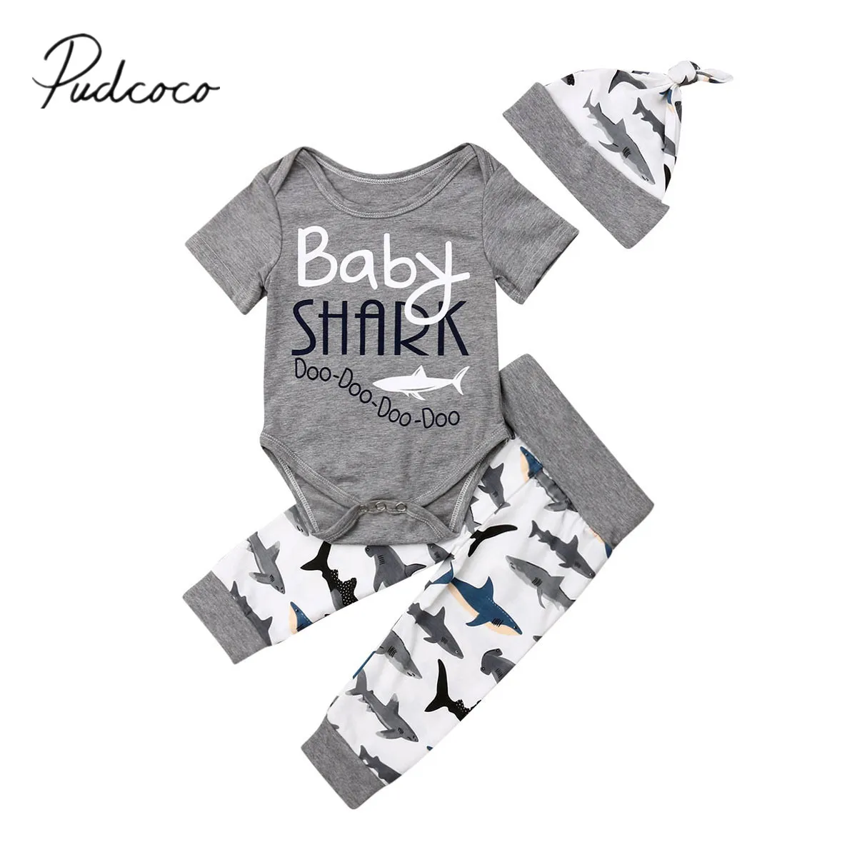 2019 Baby Summer Clothing Newborn Kid Baby Boy Girl Clothes Sets Short Sleeve Shark Romper+Long Pants Leggings+Hats 3PCS Outfits
2019 Baby Summer Clothing Newborn Kid Baby Boy Girl Clothes Sets Short Sleeve Shark Romper+Long Pants Leggings+Hats 3PCS Outfits