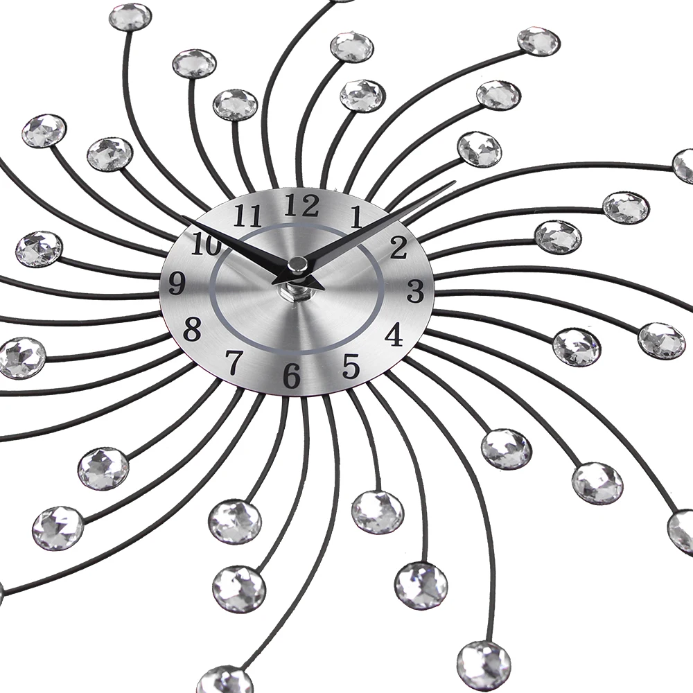 Фото Большие роскошные серебряные настенные часы металлические - купить