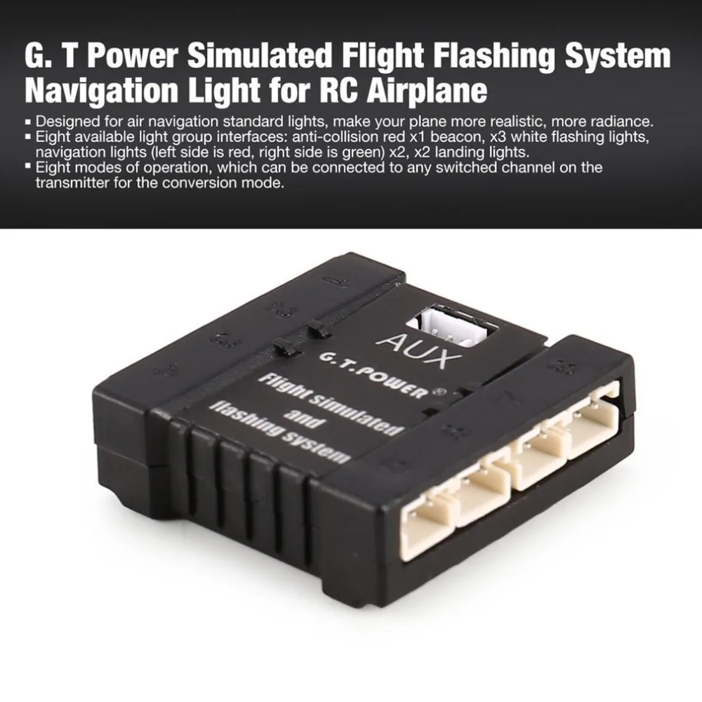 G. T Power Flight Controlled / Simulated And Flashing Light System Navigation Light for RC Airplane Accessories
G. T Power Flight Controlled / Simulated And Flashing Light System Navigation Light for RC Airplane Accessories