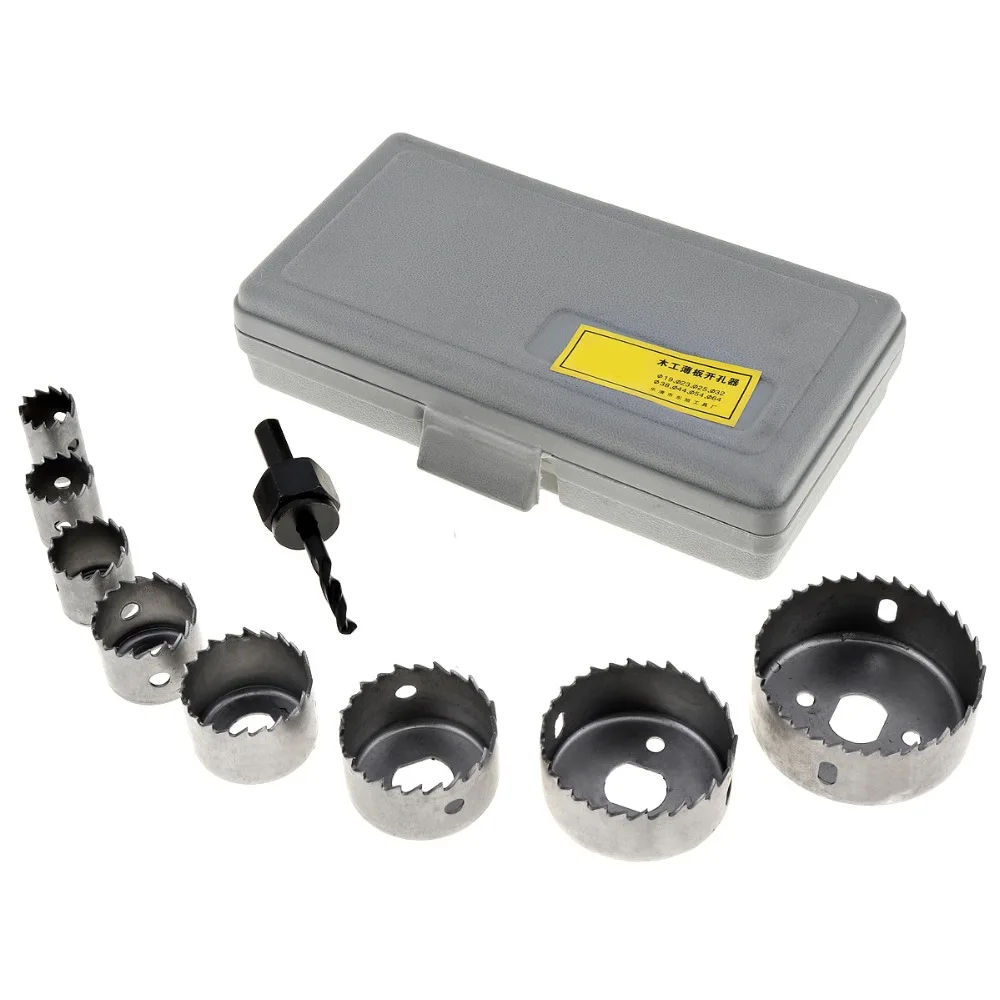 TORO 8pcs 19-64mm Hole Saw Bit Cutting Set Kit Drilling Tool Metal Wood Cutter Kit Round Case Drill Bits for Gypsum Board
TORO 8pcs 19-64mm Hole Saw Bit Cutting Set Kit Drilling Tool Metal Wood Cutter Kit Round Case Drill Bits for Gypsum Board
