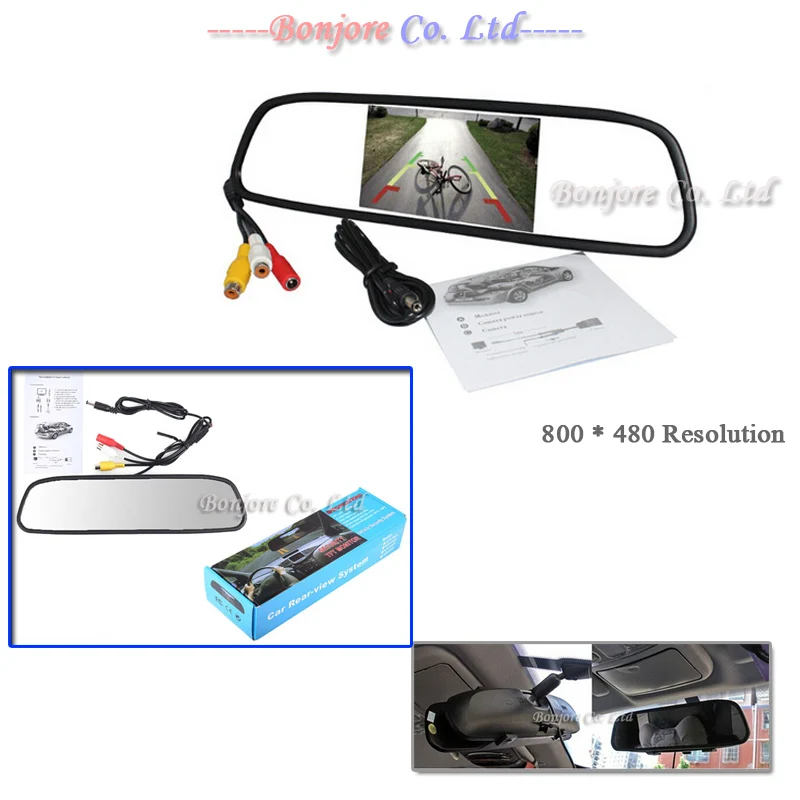

High resolution 5" Colorful Screen TFT LCD Car Rearview Mirror Monitor 800*480 Resolution DC 12V car Monitor for DVD Camera VCR