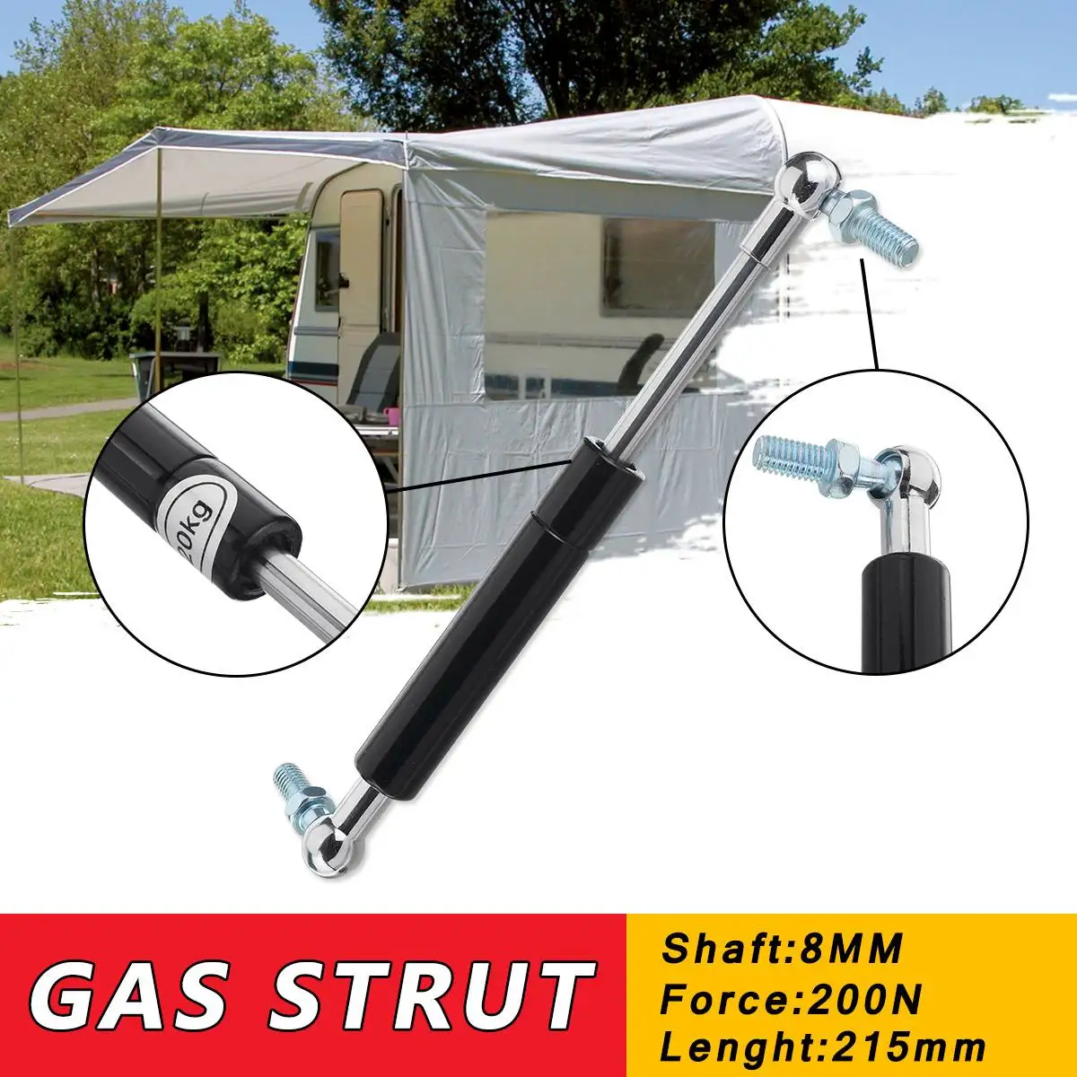 1/2Pcs Gas struts 215mm 200N Gas Locker Spring Strut Telescopic Slow Down Support Arm For CAMPER TRAILER CARAVAN CANOPY
1/2Pcs Gas struts 215mm 200N Gas Locker Spring Strut Telescopic Slow Down Support Arm For CAMPER TRAILER CARAVAN CANOPY